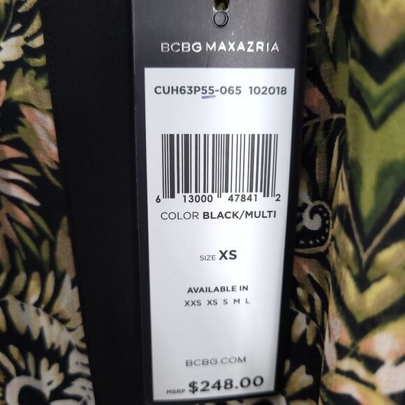 BCBGMaxAzria Black Chiffon Printed Dress Size‎ XSMALL - Picture 16 of 16